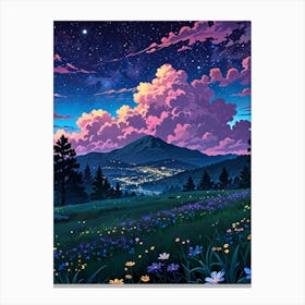 Night Sky Anime aesthetic 58 Canvas Print