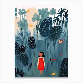  In The Jungle, Tiny People And Illustration 2 Canvas Print