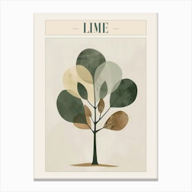 Lime Tree Minimal Japandi Illustration 3 Poster Canvas Print