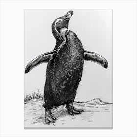 Emperor Penguin Standing On Tiptoes 4 Canvas Print