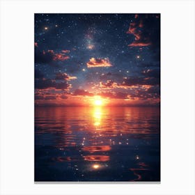 Sunset Over The Sea 1 Canvas Print