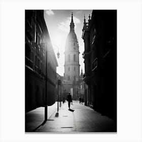 Zaragoza, Spain, Black And White Analogue Photography 1 Canvas Print