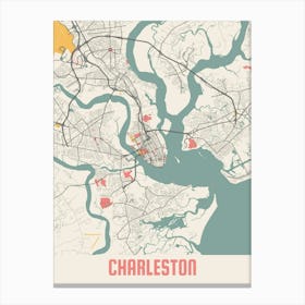 Charleston Map Poster Canvas Print