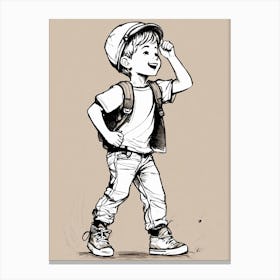 Drawing Of A Boy Canvas Print