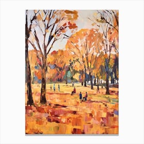 Autumn City Park Painting Hyde Park London 1 Canvas Print