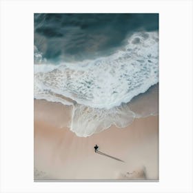 Person Walking On The Beach Canvas Print