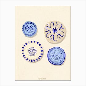 Blue Plates Canvas Print