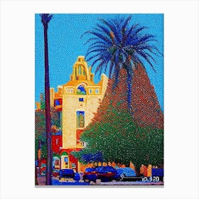 Costa Mesa, City Us  Pointillism Canvas Print