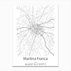 Martina Franca,Italy Minimalist Map Canvas Print