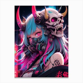 Anime Girl With Horns 6 Canvas Print