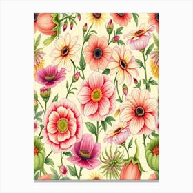 Floral Seamless Pattern 1 Canvas Print