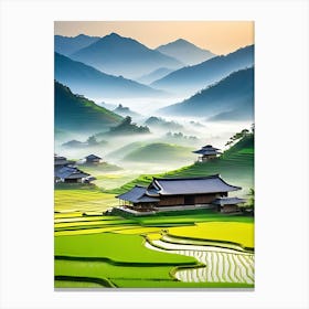 Rice Fields In The Mountains Canvas Print