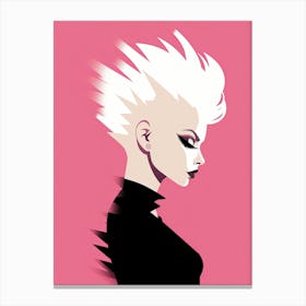 Pink Punk Minimalism: Rebel Chic Canvas Print