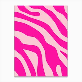 Hot Pink Retro Lines Canvas Print