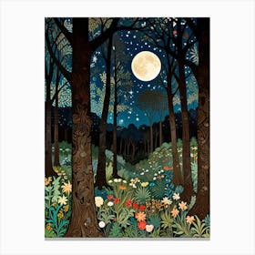 William Morris Moonlight In The Forest 149 Canvas Print