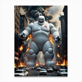 The Enormous Giant Creature Causes Chaos Canvas Print