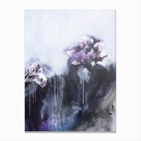 Violet Abstract Flower Painting Canvas Print