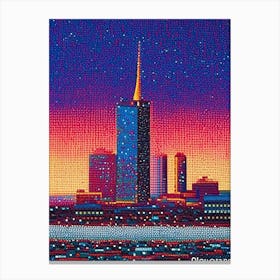 Oklahoma, City Us  Pointillism Canvas Print