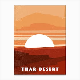 Thar desert. India, Pakistan — Retro travel minimalist poster Canvas Print