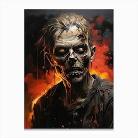 Zombies On Fire 1 Canvas Print