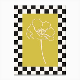 Modern Checkered Flower Poster  2 Canvas Print