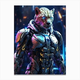 Cheetah In Cyborg Body #2 Canvas Print