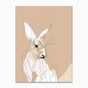 Rabbit - Boho, Line Art Canvas Print