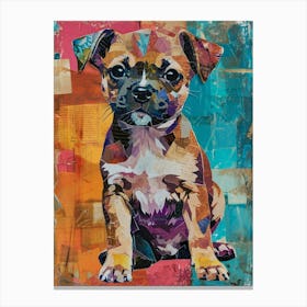 Puppy Kitsch Collage 2 Canvas Print