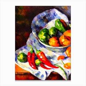 Thai Chili Pepper 2 Cezanne Style vegetable Canvas Print