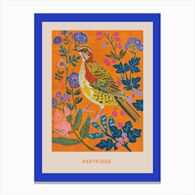 Spring Birds Poster Partridge 1 Canvas Print