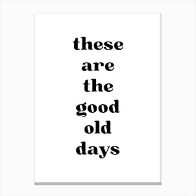 These Are The Good Old Days 1 Canvas Print