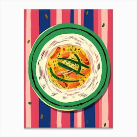 A Plate Of Shawarma, Top View Food Illustration 3 Canvas Print