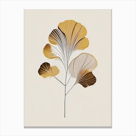Ginkgo Spices And Herbs Retro Minimal 4 Canvas Print