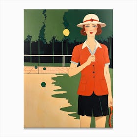 Woman Playing Tennis Canvas Print