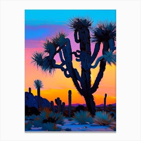 Joshua Tree At Dawn In Desert Nat Viga Style  (11) Canvas Print
