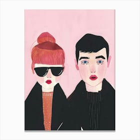 Illustration Of A Couple 1 Canvas Print