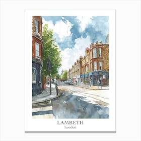 Lambeth London Borough   Street Watercolour 4 Poster Canvas Print