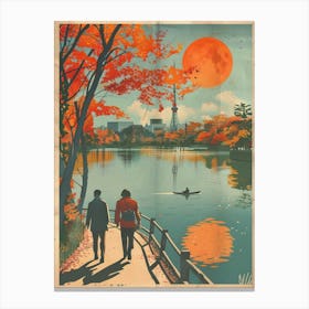 Ueno Park In Tokyo Mid Century Modern 2 Canvas Print