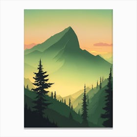 Misty Mountains Vertical Background In Green Tone 18 Canvas Print