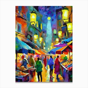 Market At Night Canvas Print