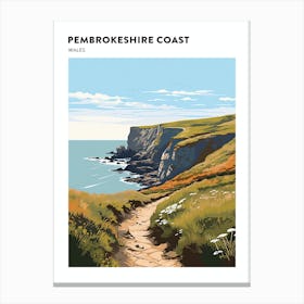 Pembrokeshire Coast Path Wales 3 Hiking Trail Landscape Poster Canvas Print