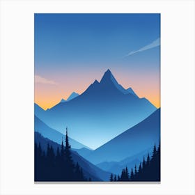 Misty Mountains Vertical Composition In Blue Tone 95 Canvas Print