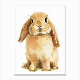 Mini Lop Rabbit Kids Illustration 1 Canvas Print