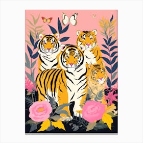 Family Of Tigers Canvas Print