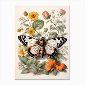 Butterfly On A Flower Canvas Print