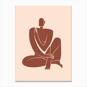 Large Size Nude In Terracotta Canvas Print