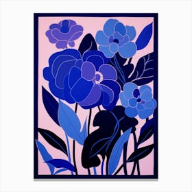 Blue Flower Illustration Lilac 6 Canvas Print