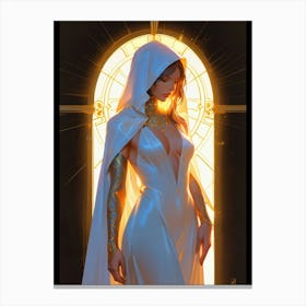 Woman In White Canvas Print