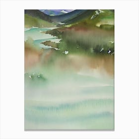 Tongariro National Park New Zealand Water Colour Poster Canvas Print