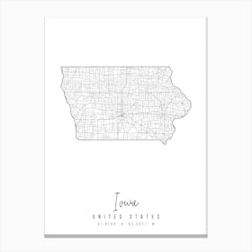 Iowa Minimal Street Map Canvas Print
